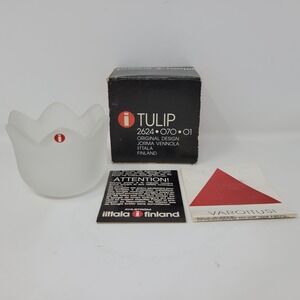 Iittala Tulip Glass Votive Candle Holder Jorma Vennola Frosted Finland 2624